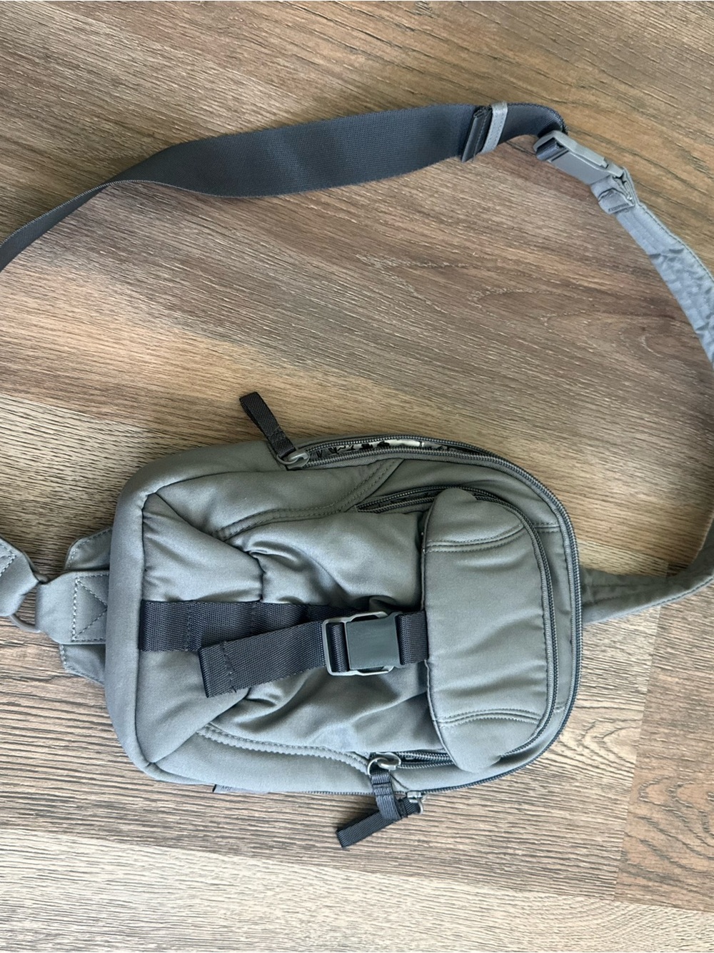 Grey Crossbody Sling Bag - Minimal Tactical Design